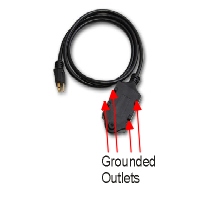 Four Outlet Molded Power Center With 6 Foot Cable Four Outlet Molded Power Center With 6 Foot Cable